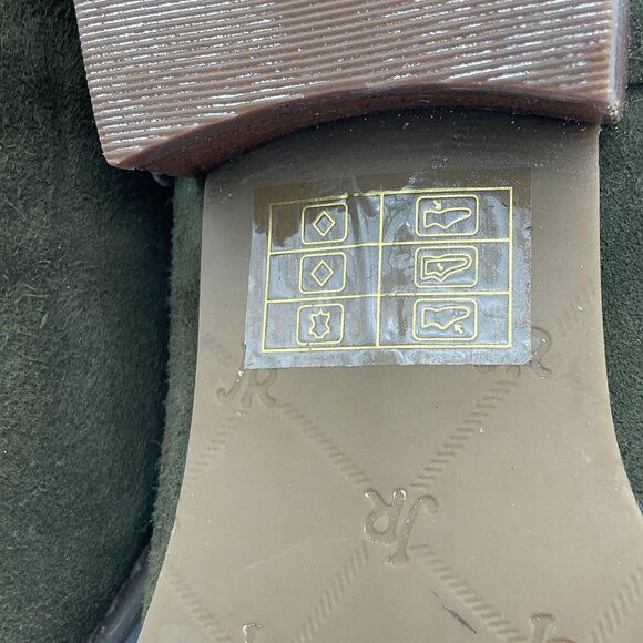 Jack Rogers Avery Olive Green Leather Suede Low Ankle Booties 7M - Picture 8 of 10